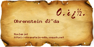 Ohrenstein Éda névjegykártya